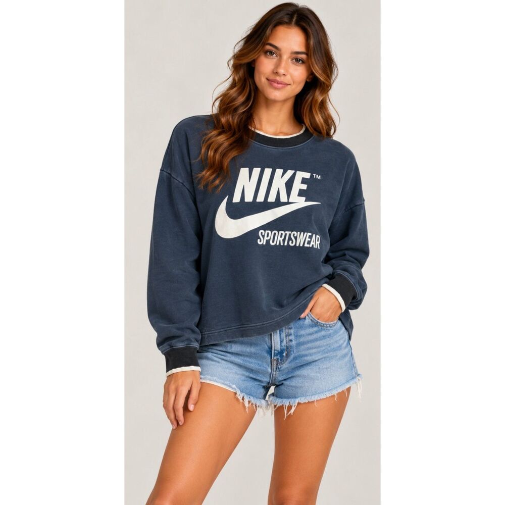 Nike Women Sportswear Archive Crewneck Sweatshirt Y2K Sz S